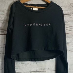 Euc Ryderwear black spellout crop sweatshirt m